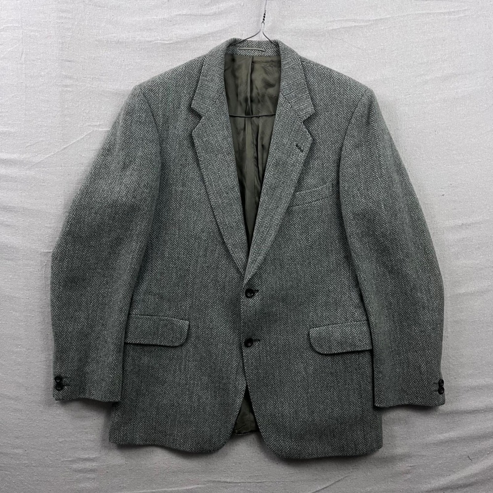 VTG 80s Magee Blazer Mens 42 Reg Green Donegal Mist Tweed Wool Cashmere Mohair